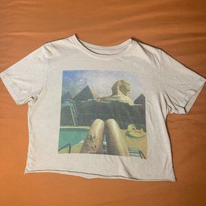 Free State Grey Graphic Cropped Top Pyramid Pool Rubber Duck Tattoo Legs Small